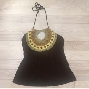 NWT! RAMPAGE HEART MOON STAR Crochet Halter Top - Size Large